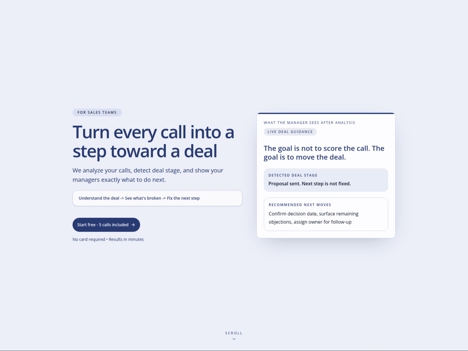 CallToDeal sales call analysis