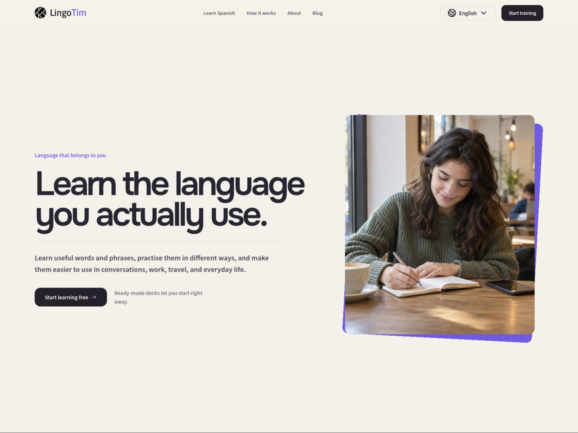 LingoTim vocabulary trainer